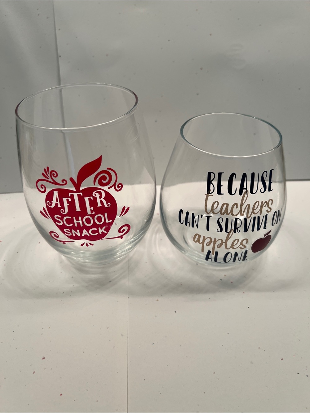 Etsy Teacher Appreciation/Humor Stemless Wine Glass Set (2) - 2 for sharing
